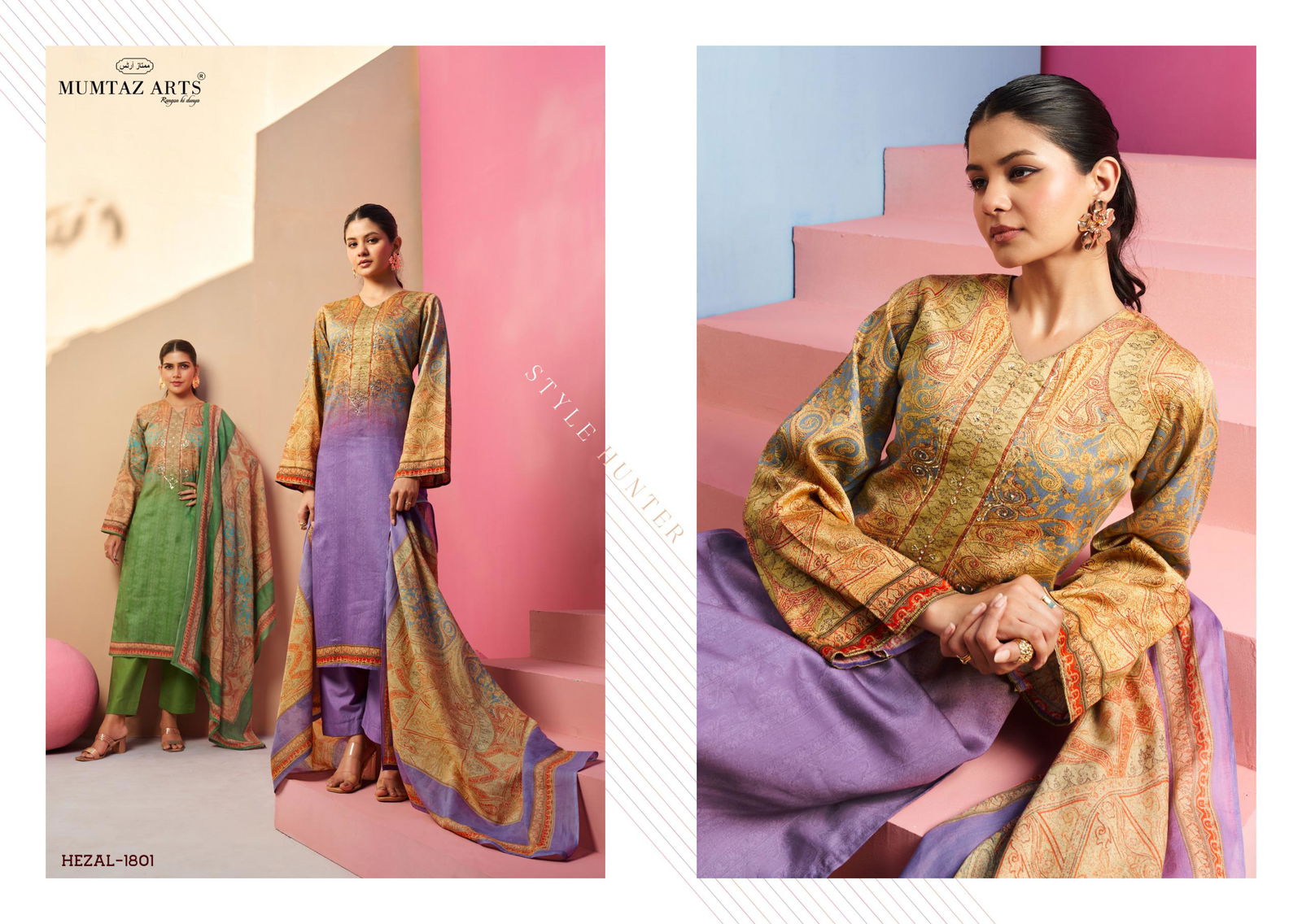 Hezal By Mumtaz Jam Satin Digital Printed Dress Material Orders In India